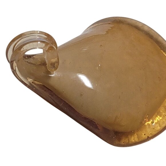 Handcrafted Glass Pendant With Gold & Green Iridescent Design, Teardrop Shape - Picture 3 of 7